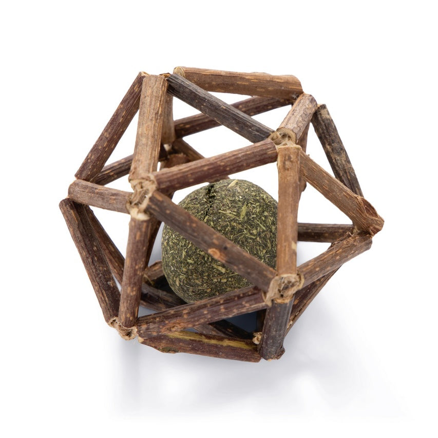 🐱 Pelota de madera con catnip y matatabi