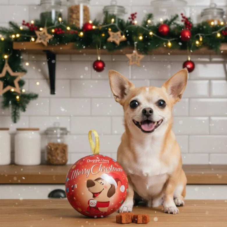 ✨ Bola Navideña Doggye Bag – Snacks Estrella para Perros
