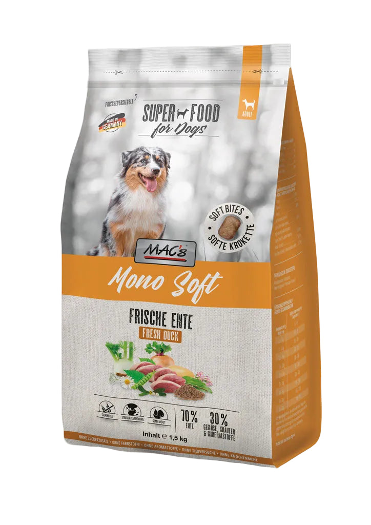 🦆 Mac’s Dog Pienso Monoproteico de Pato con Boniato – 3 kg