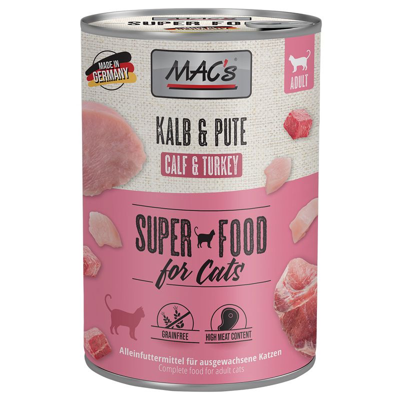🐄🦃 MAC’s Superfood para gatos – Ternera y pavo