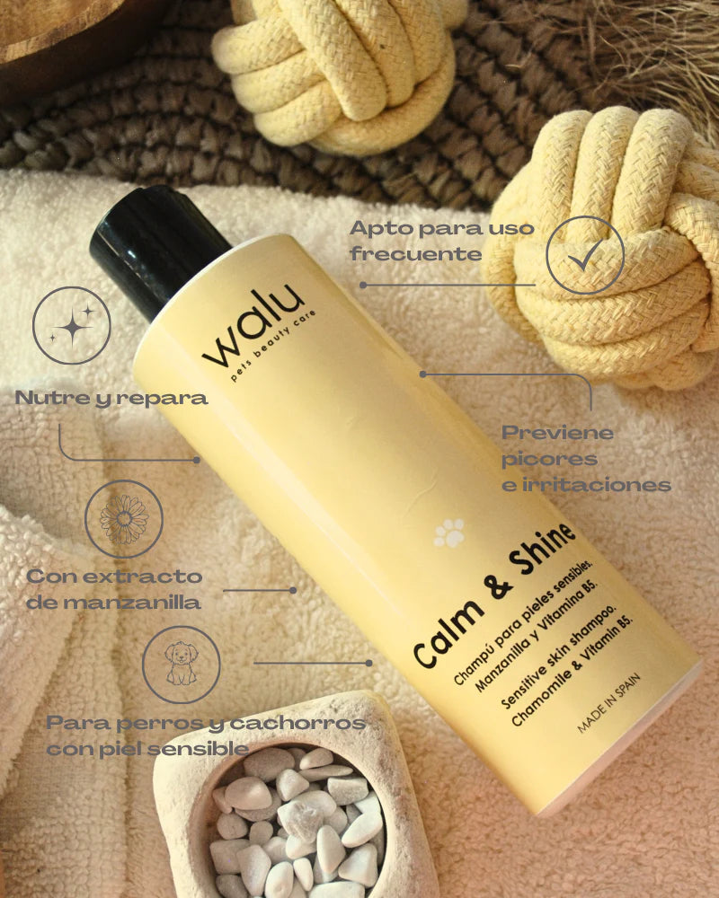 Calm&Shine - Champú calmante para mascotas con piel sensible