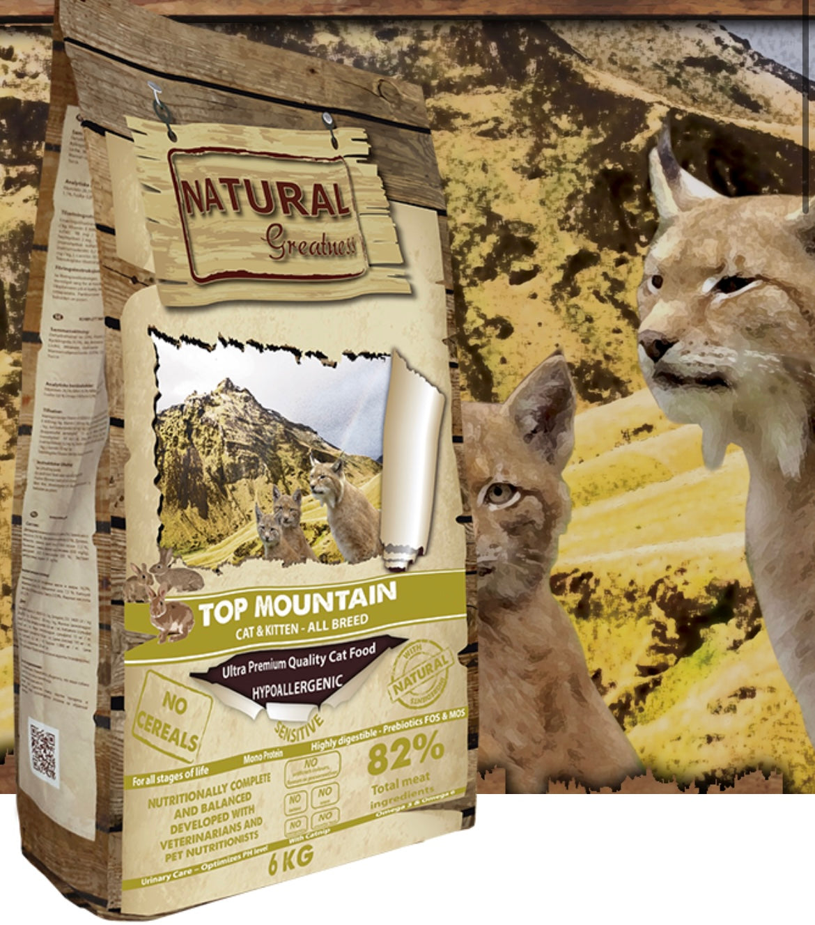 Pienso Natural Greatness Top Mountain para gatos con conejo premium