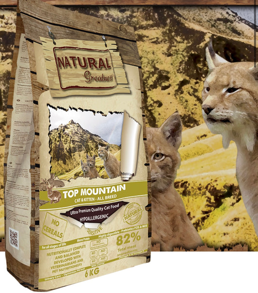 Pienso Natural Greatness Top Mountain para gatos con conejo premium