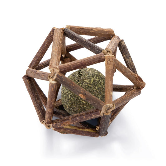 🐱 Pelota de madera con catnip y matatabi