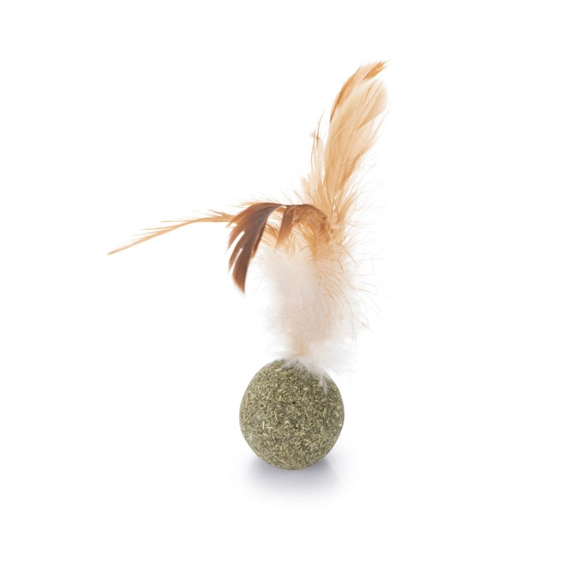 🐱 Pelota de catnip con plumas
