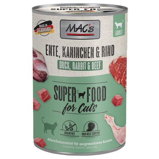 🦆🐇🐂 MAC’s Superfood para gatos – Pato, conejo y buey