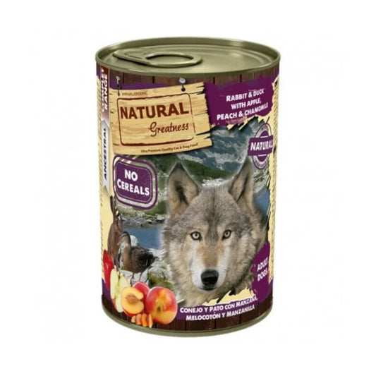 🦆🐇🍅🍏 Natural Greatness – Receta Ancestral de Pato y Conejo con Tomate, Manzana y Semillas de Hinojo – 400 g