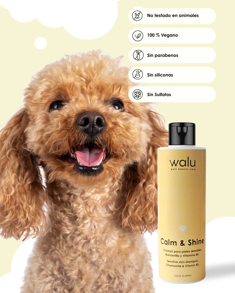 Calm&Shine - Champú calmante para mascotas con piel sensible