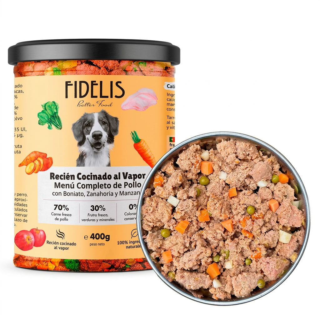 Fidelis Menú Fresco de Pollo con Boniato, Zanahoria y Manzana · 400 g