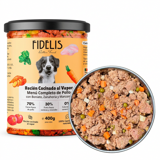 Fidelis Menú Fresco de Pollo con Boniato, Zanahoria y Manzana · 400 g